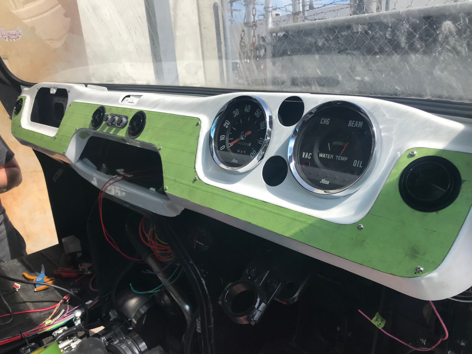 Dashboard wiring and gauge installation