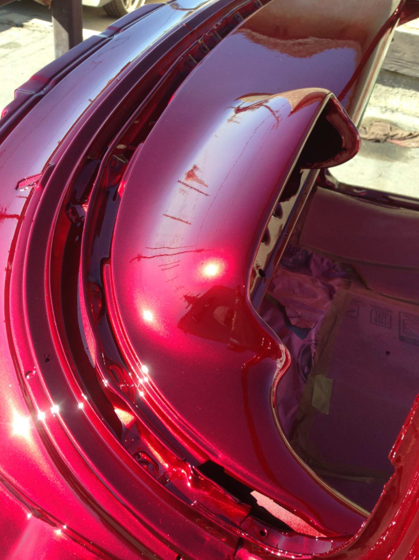 Candy-red paint detail on the cowl