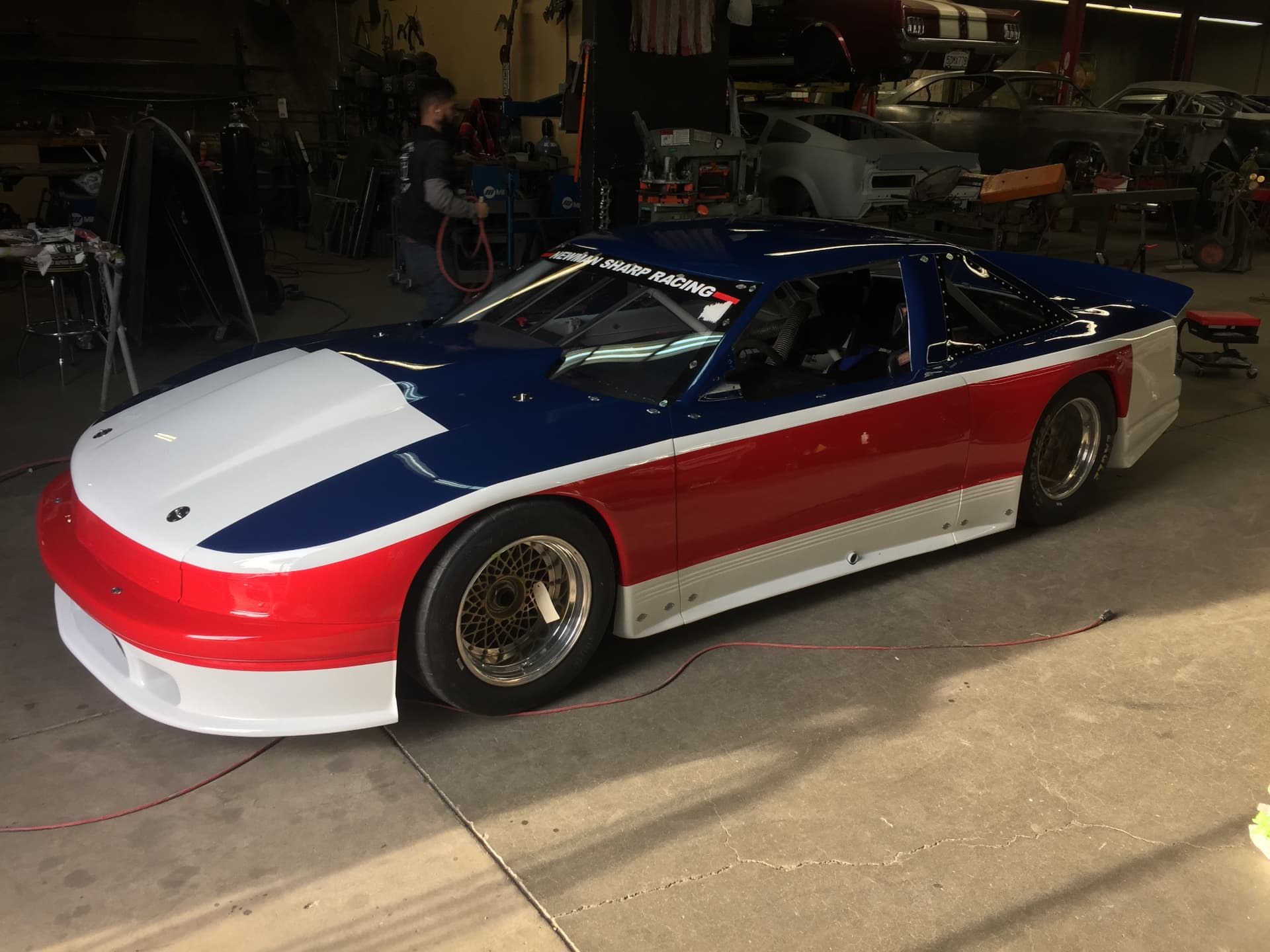 Restored Oldsmobile in the Bodie Stroud shop