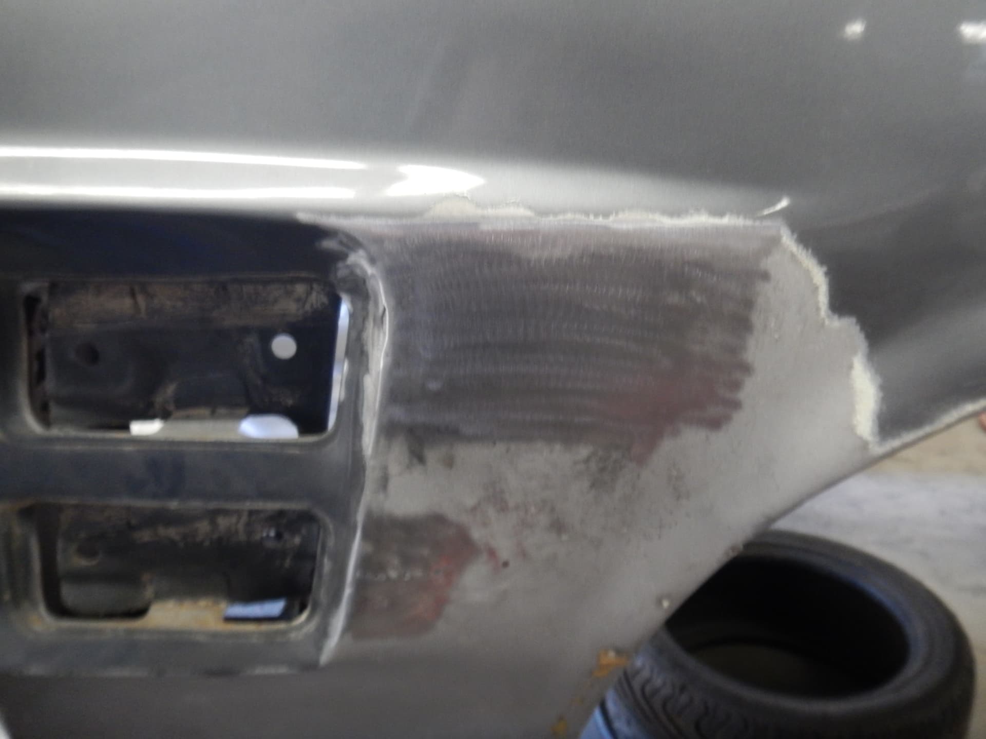 Quarter panel metalwork in progress