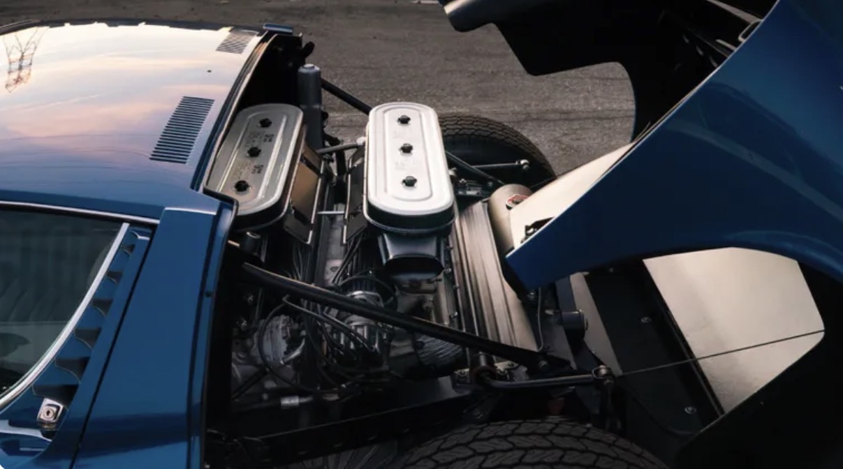 Restored Lamborghini V12 engine detail
