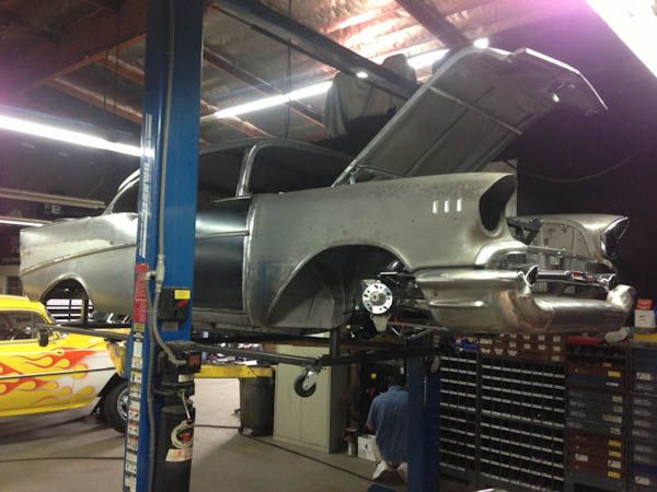 Body on the lift late in the build