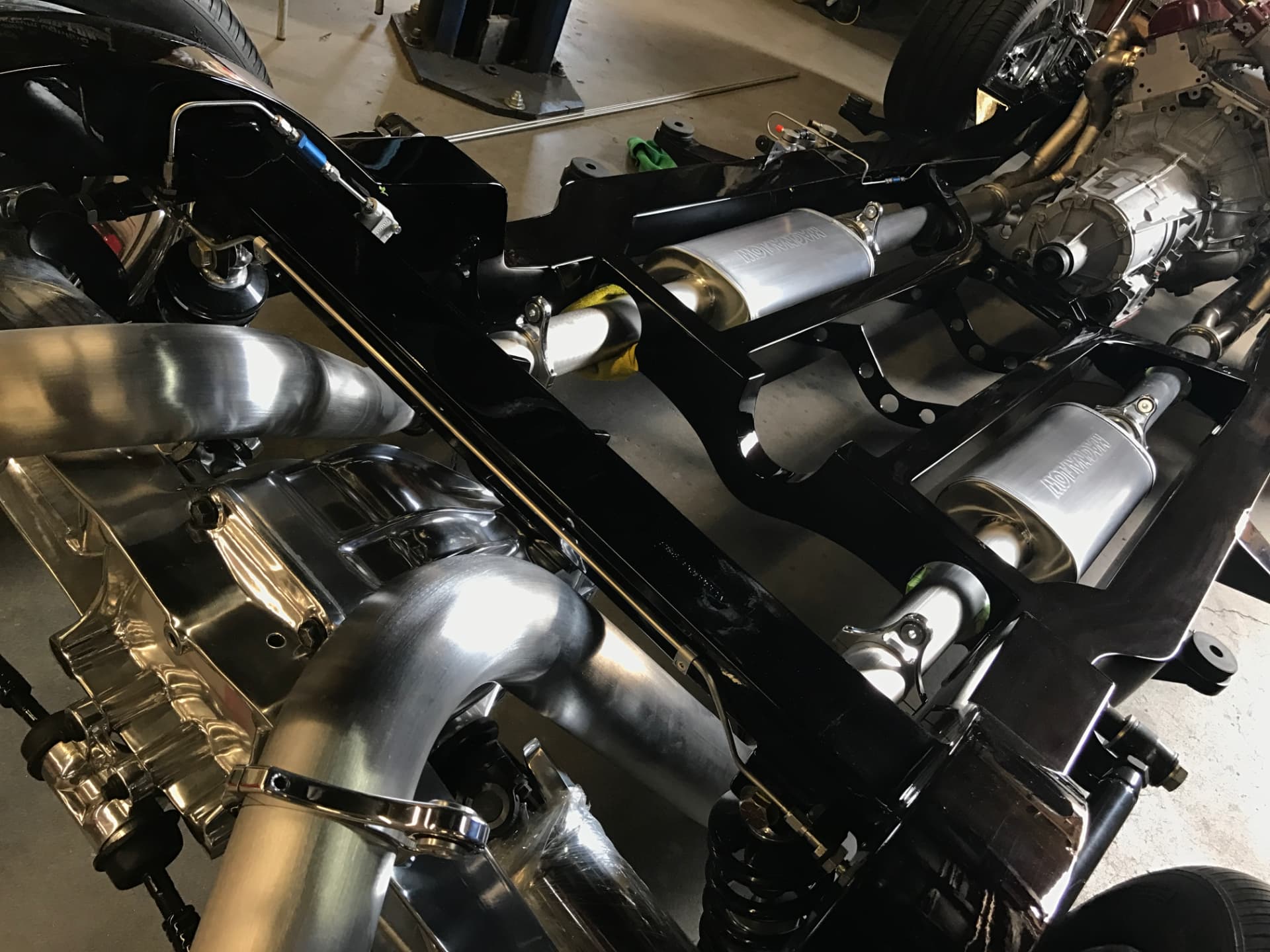 Chassis, drivetrain, and exhaust assembly