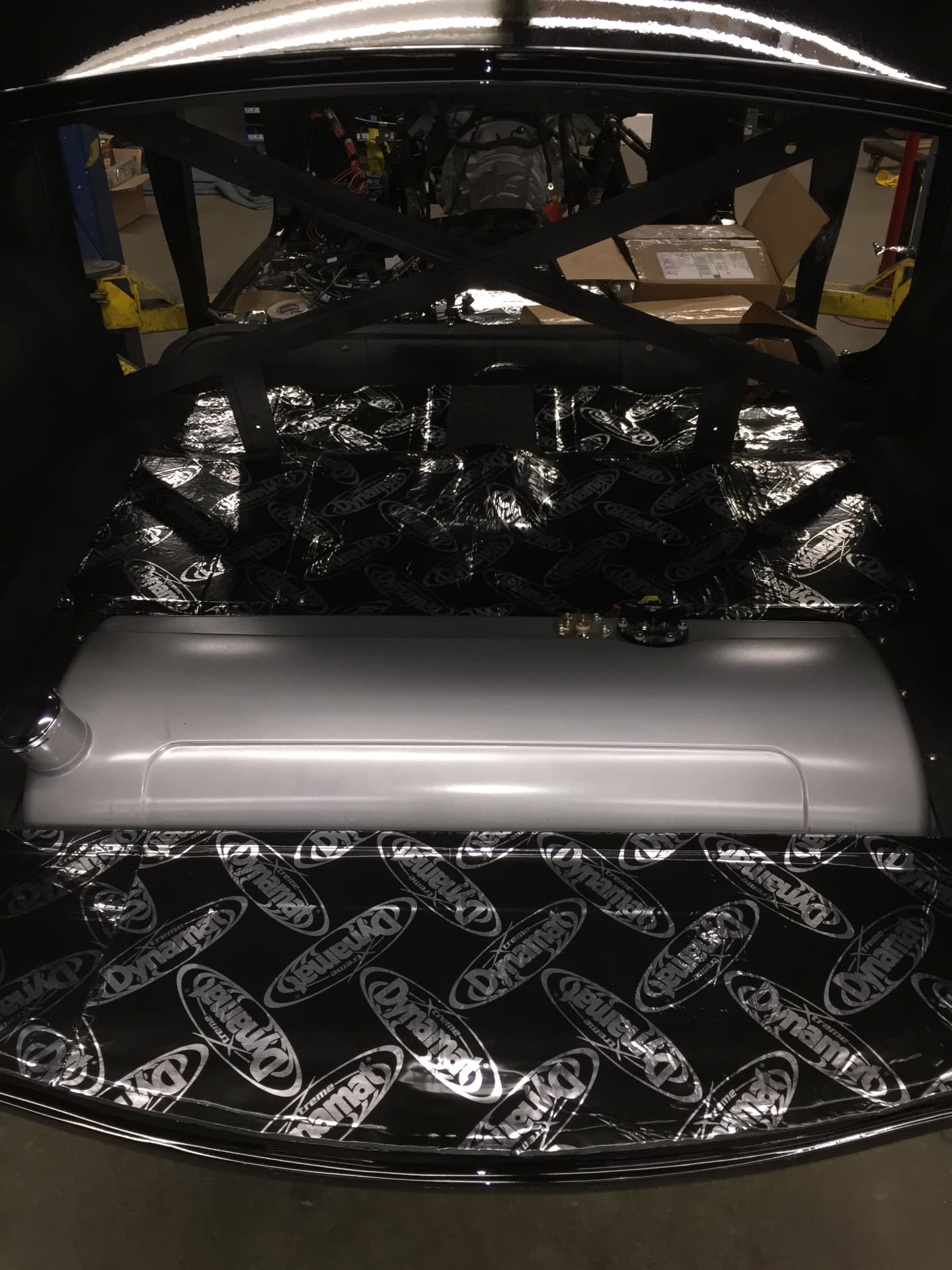 Trunk and interior treated with Dynamat sound deadening