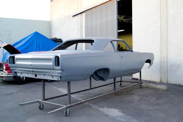 Restored body shell in primer