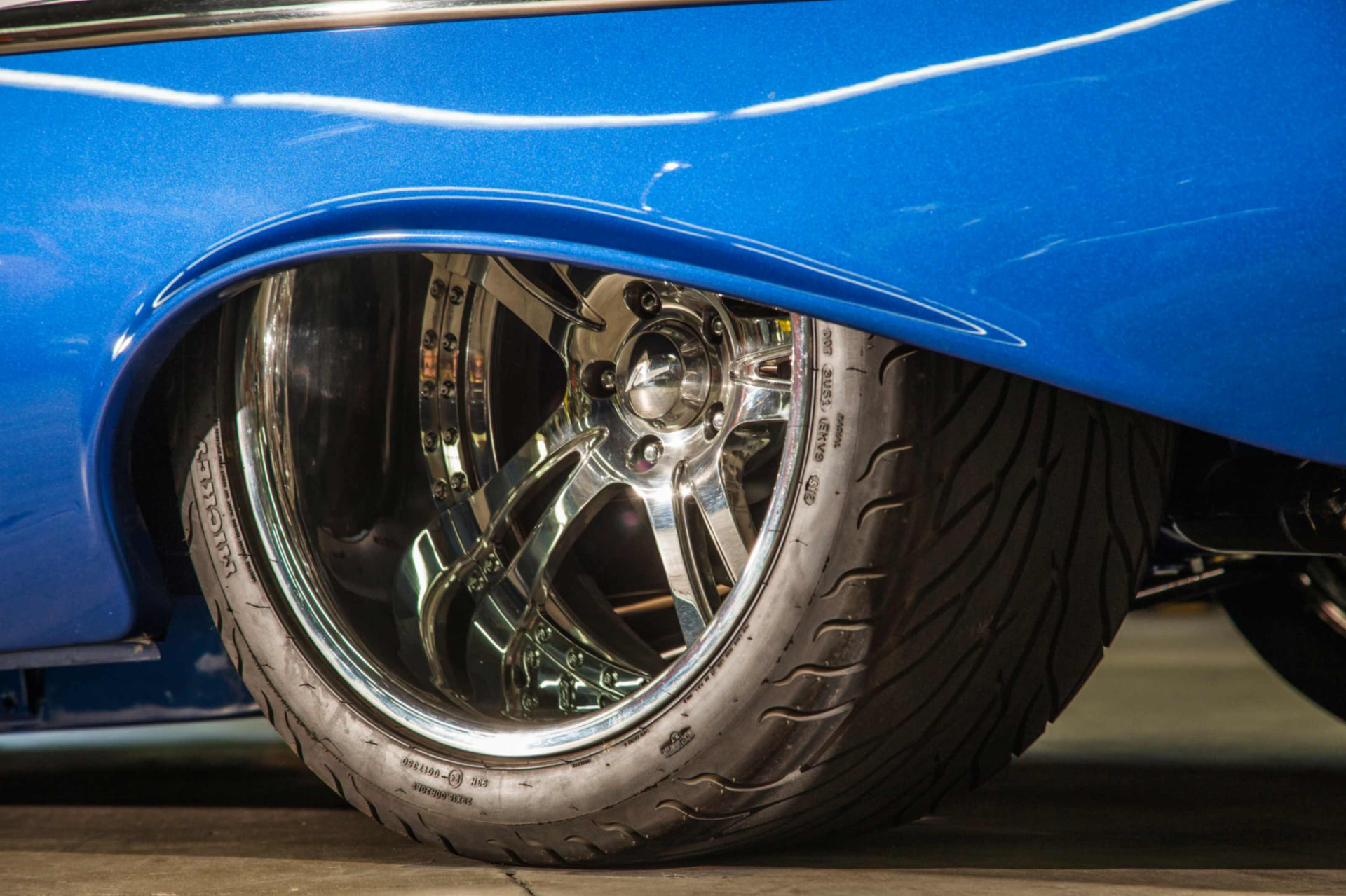 Rear wheel and tire detail