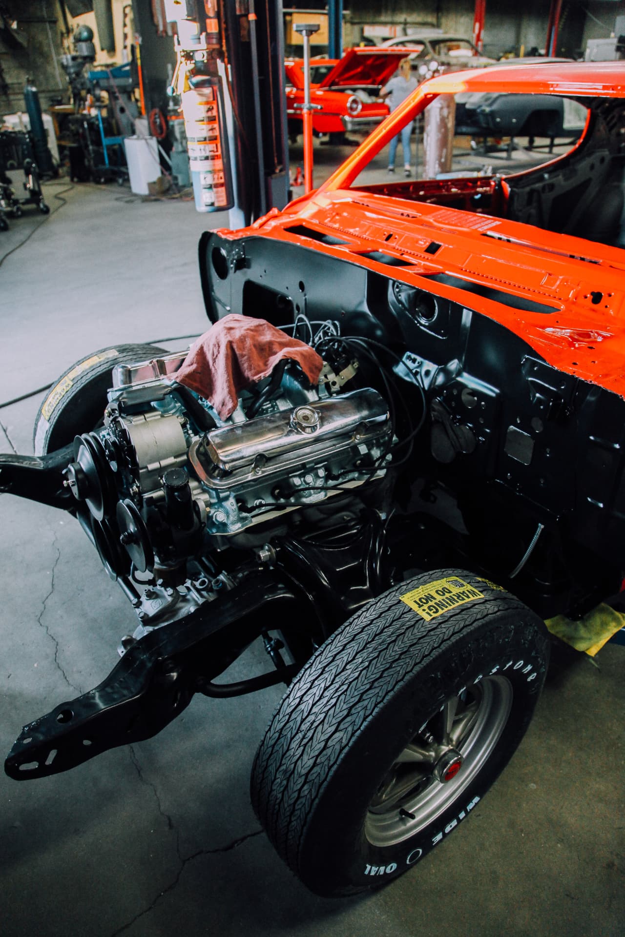 Rebuilt Pontiac V8 and front suspension on the cart
