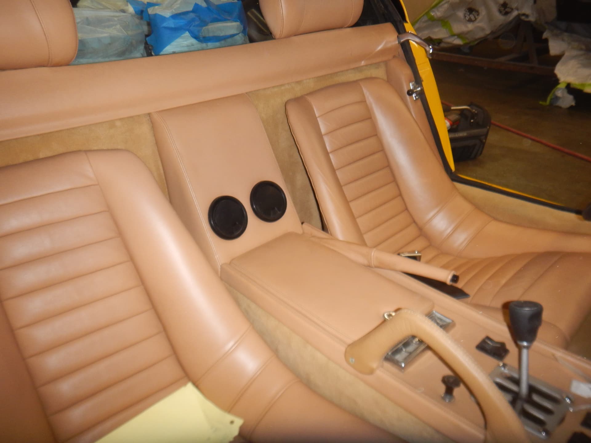Tan leather seating and center console