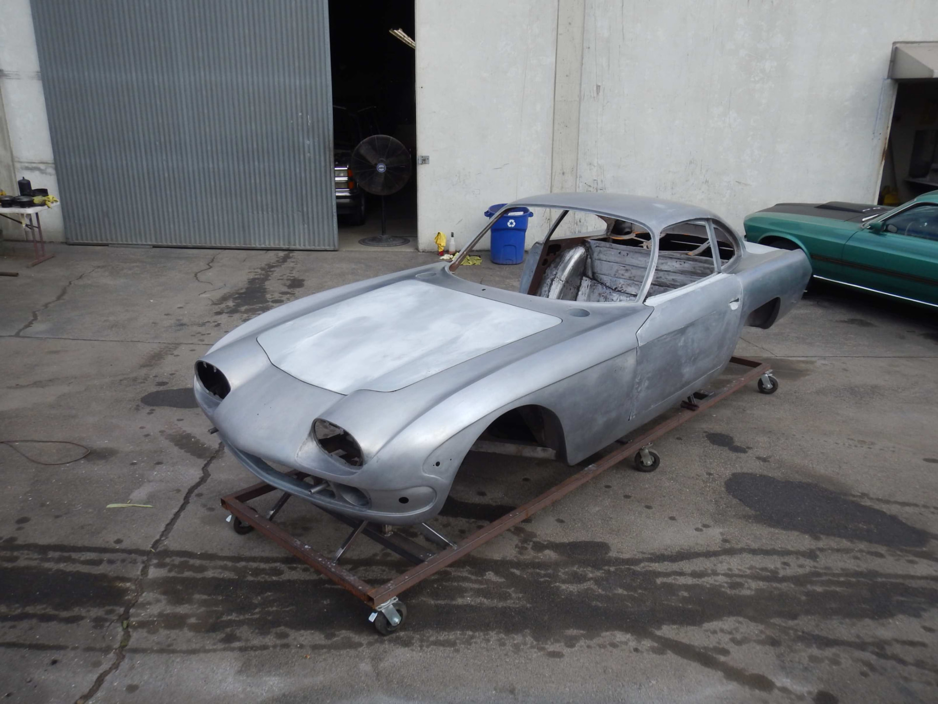 Body shell front three-quarter during metalwork