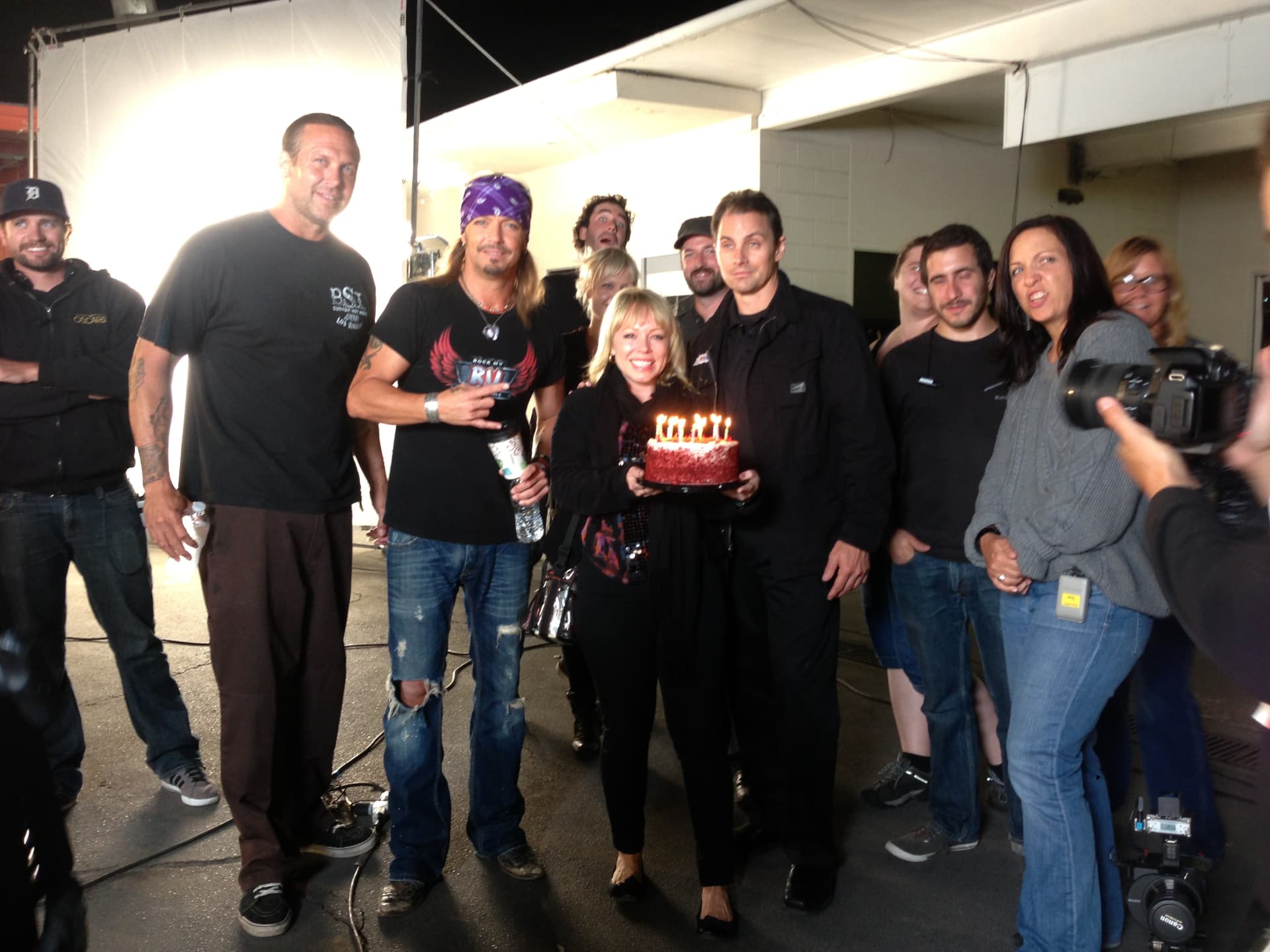 Wrap-day celebration with the cast and crew