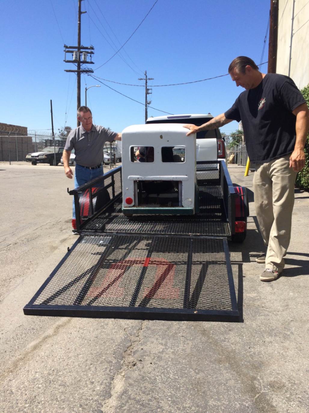 Original Divco cab arriving on a trailer