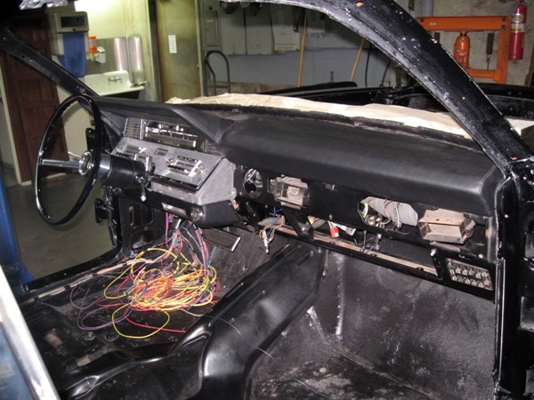 Dash and wiring harness laid in during the interior rebuild