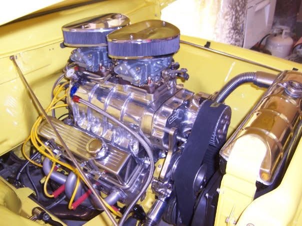 Polished supercharged engine detail