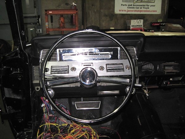 Restored dash and steering wheel back in place