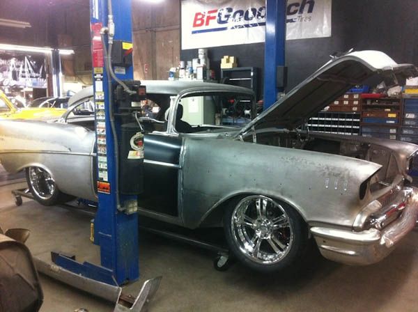 Body in primer on the lift during reassembly