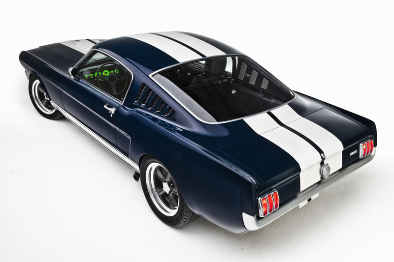 Studio three-quarter rear — Shelby-inspired stripes