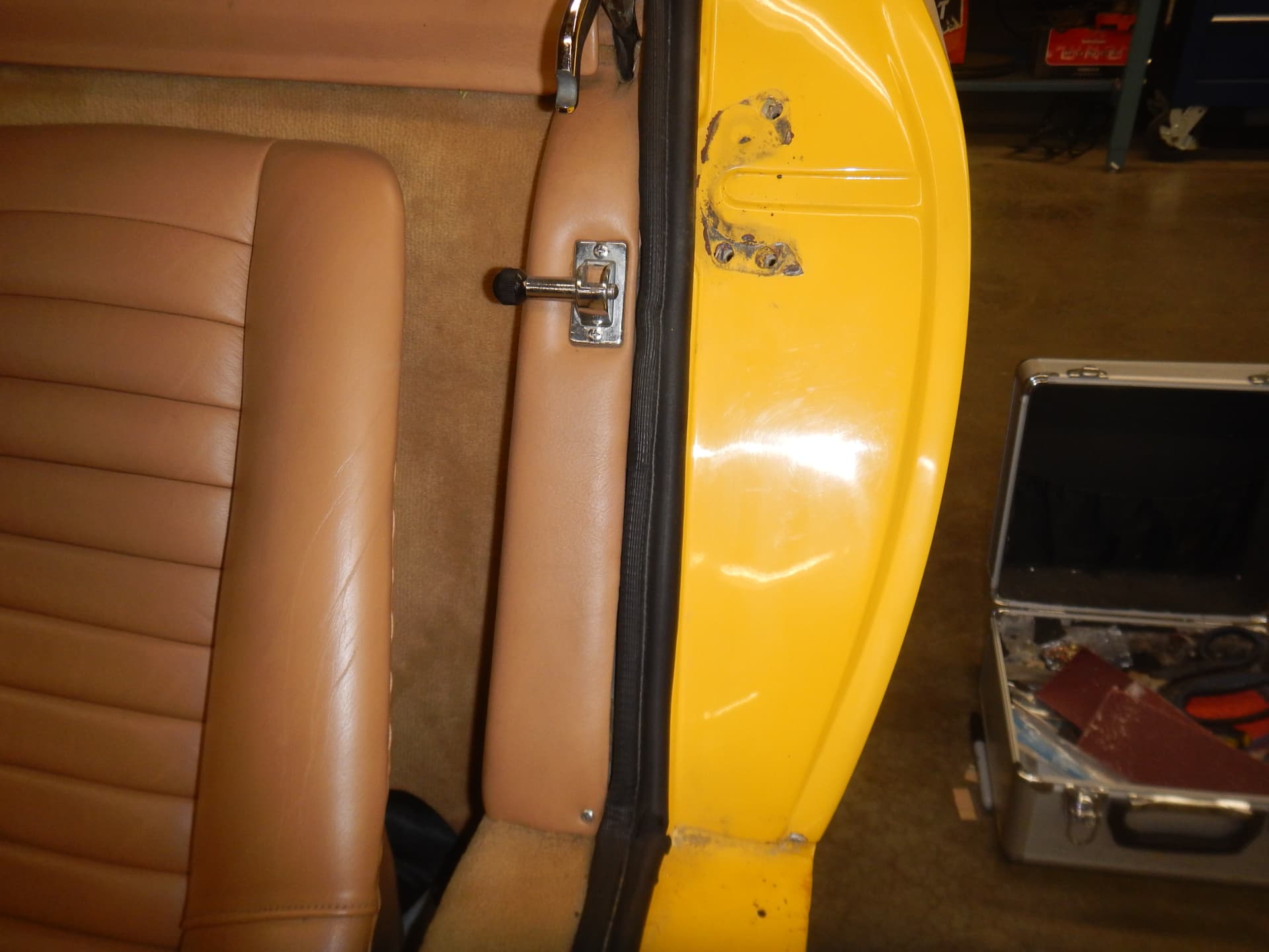 Leather interior and door-jamb detail