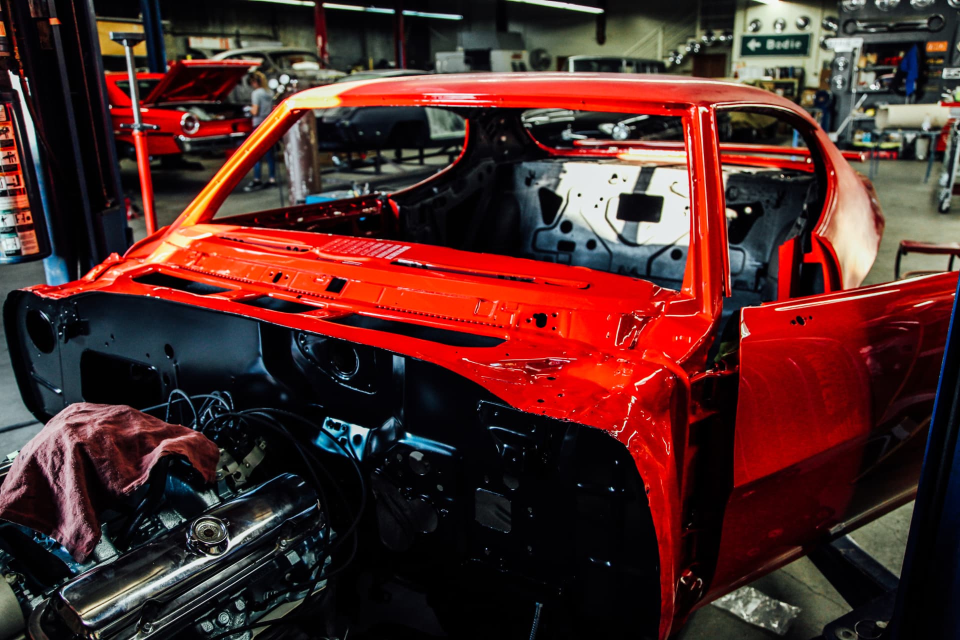 Detailed firewall and engine bay in body color
