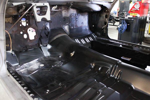 Restored interior floor pan and rear body structure
