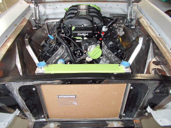 Engine mocked into the fabricated bay