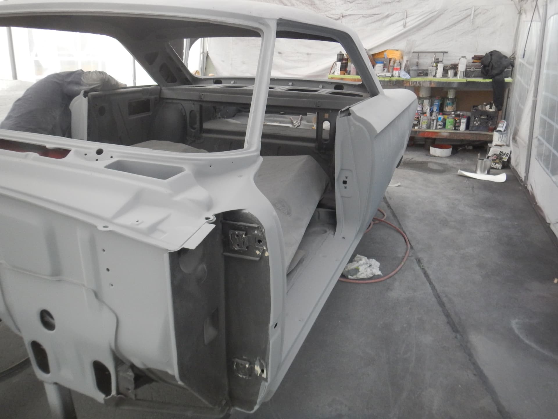 In primer, ready for paint