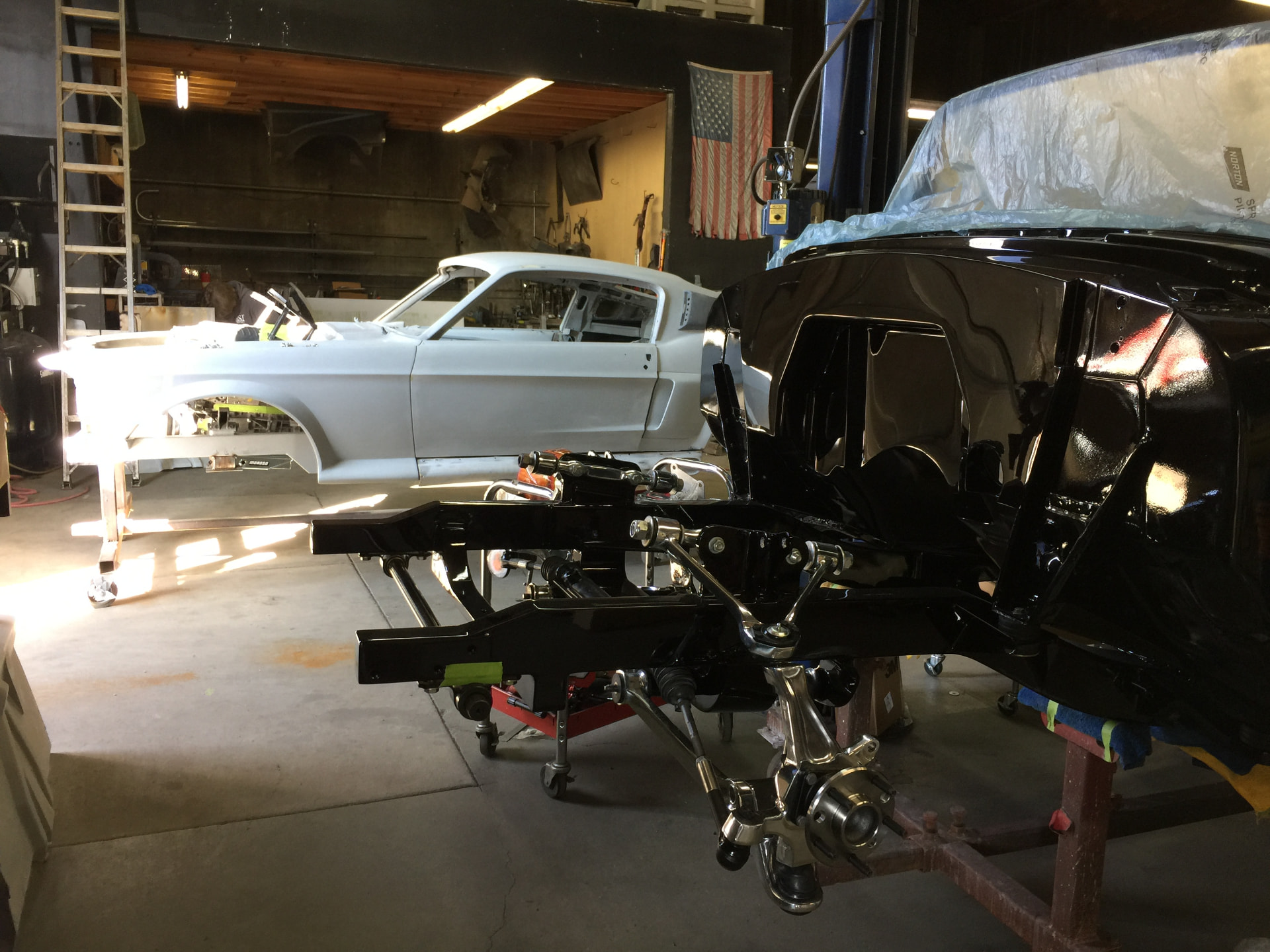 Painted chassis and body assembly