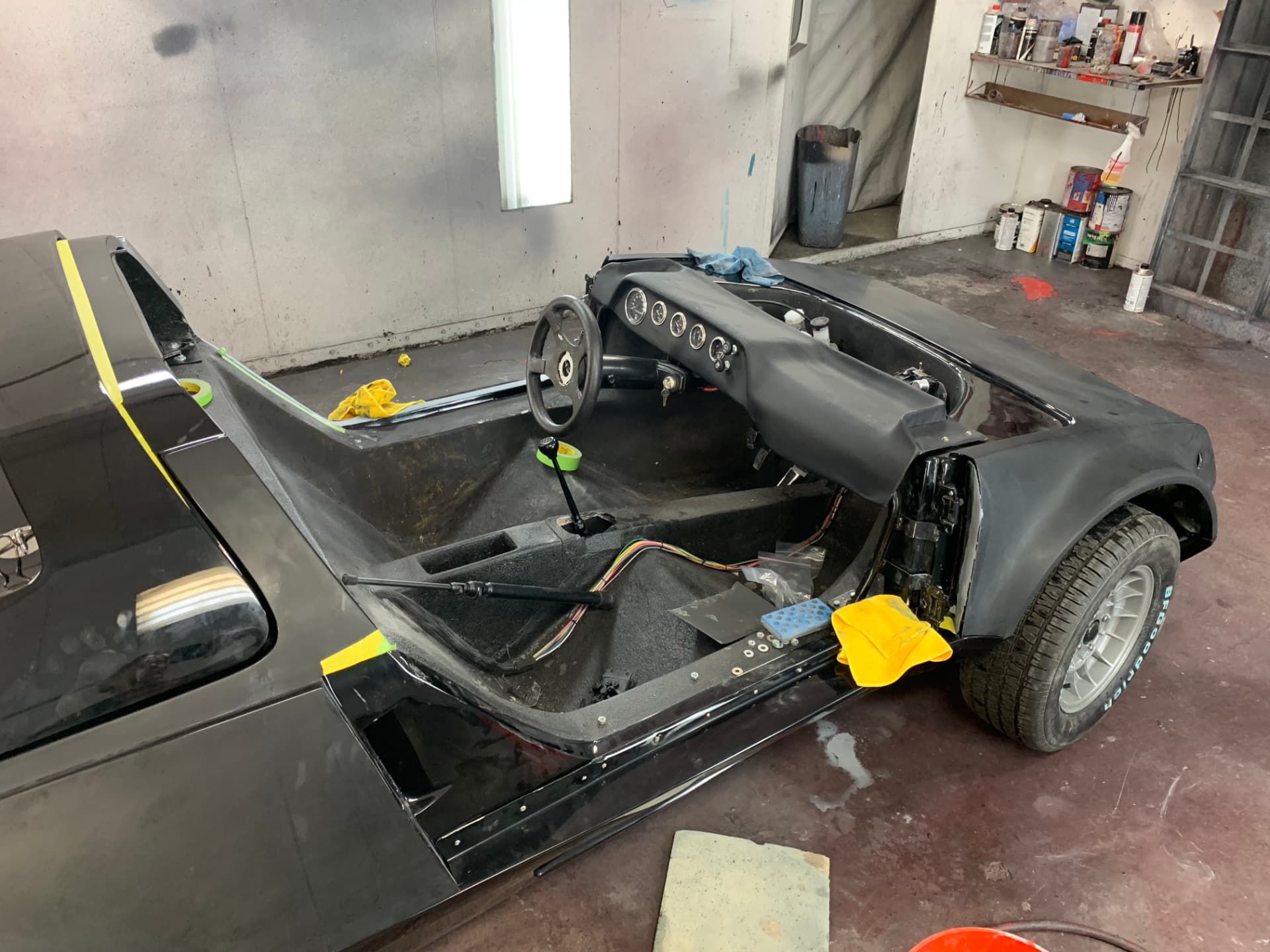 Dashboard and cockpit assembly during restoration