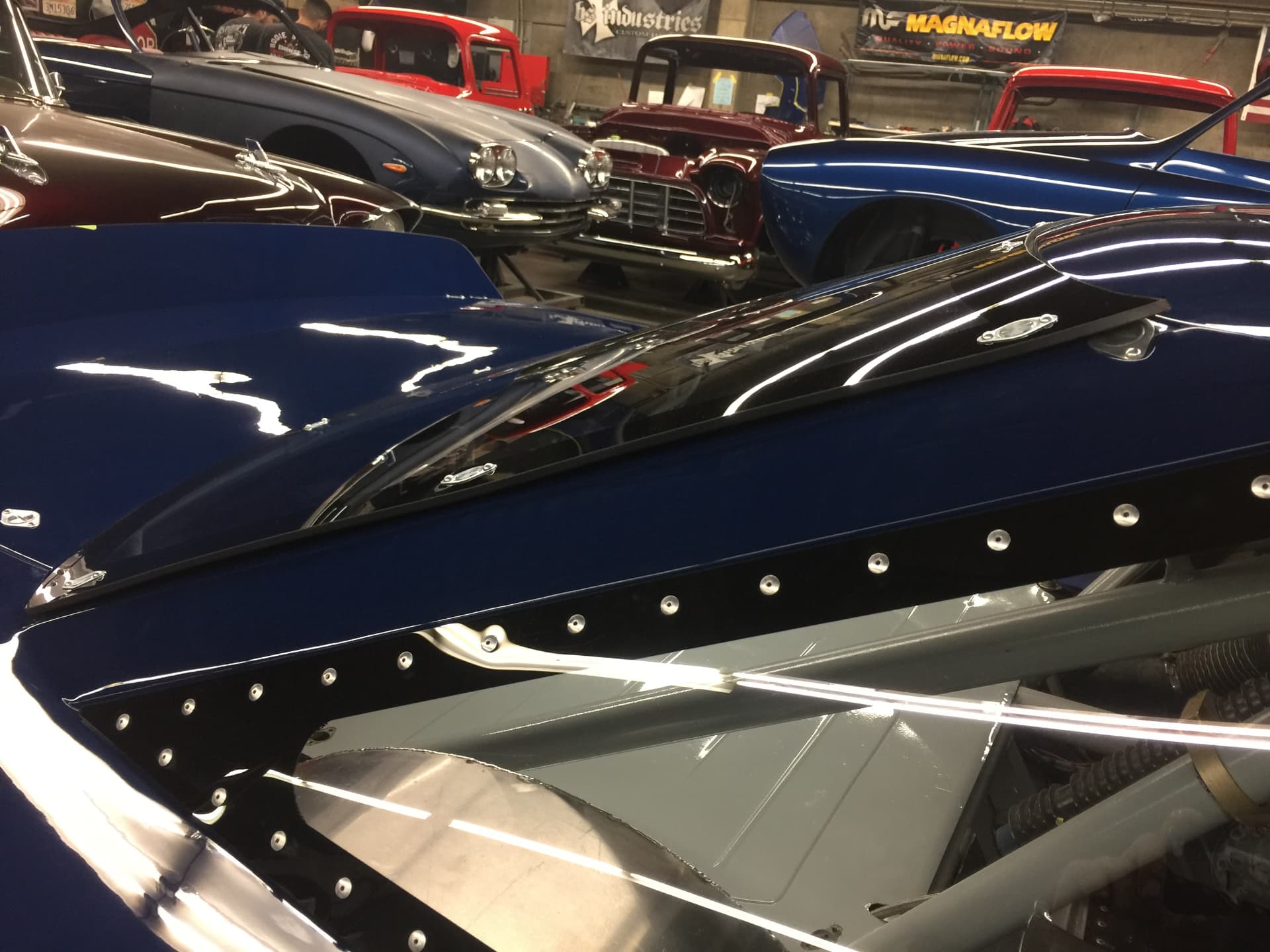 Restored rear bodywork and fastener detail