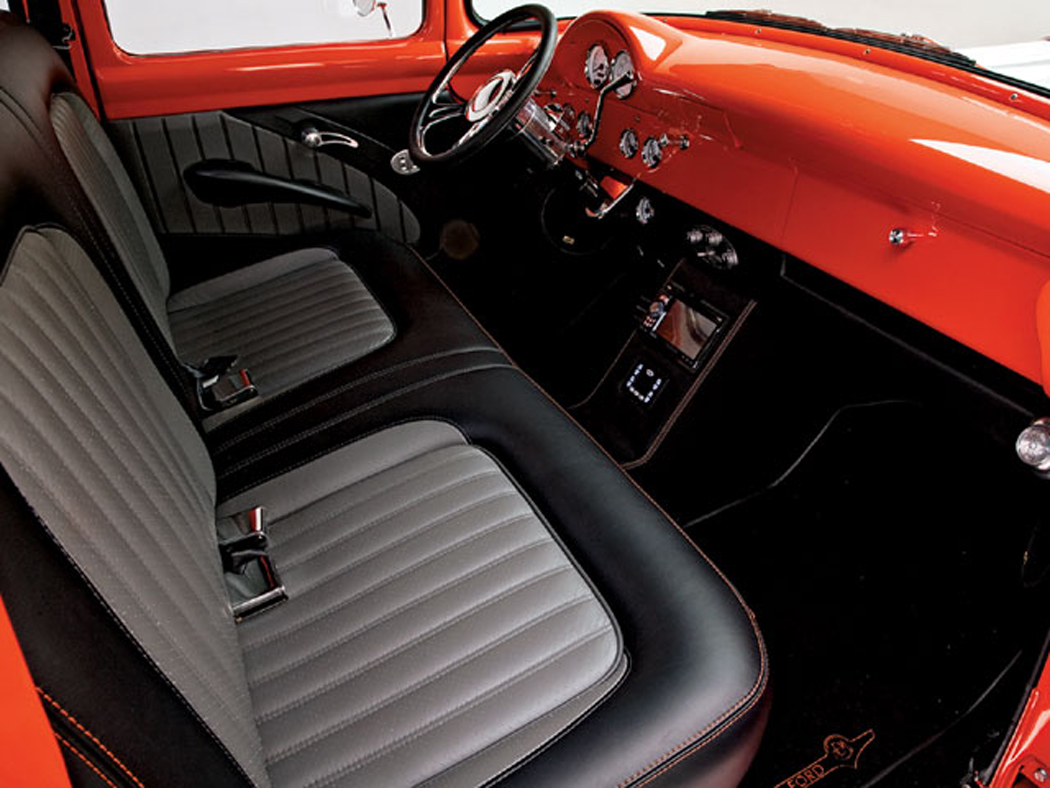 Gray and black leather interior