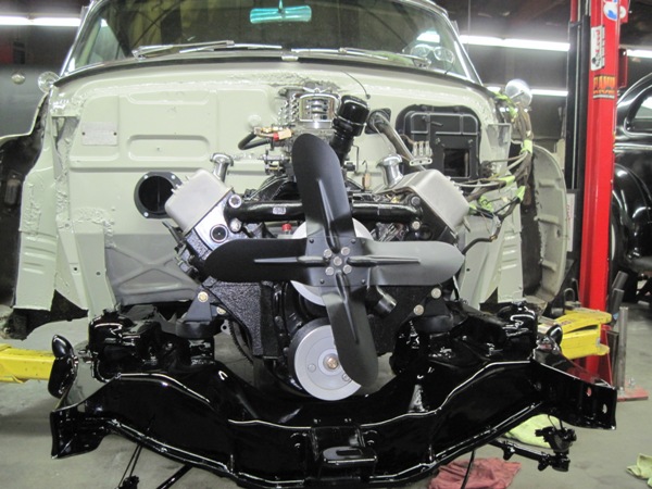Engine and front suspension installation