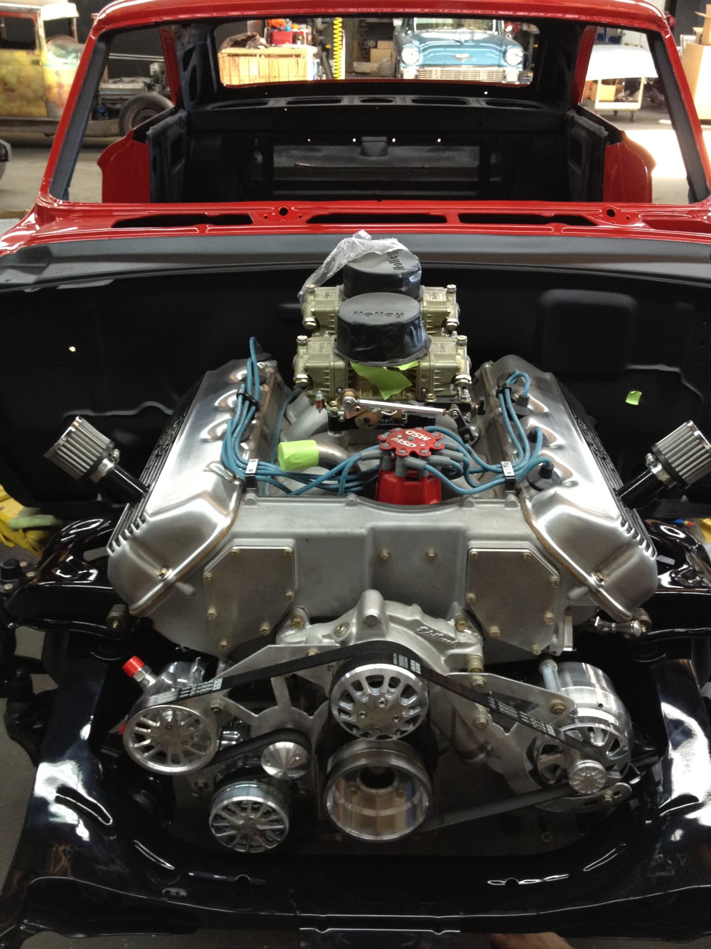 Cammer with dual Holleys and MSD ignition