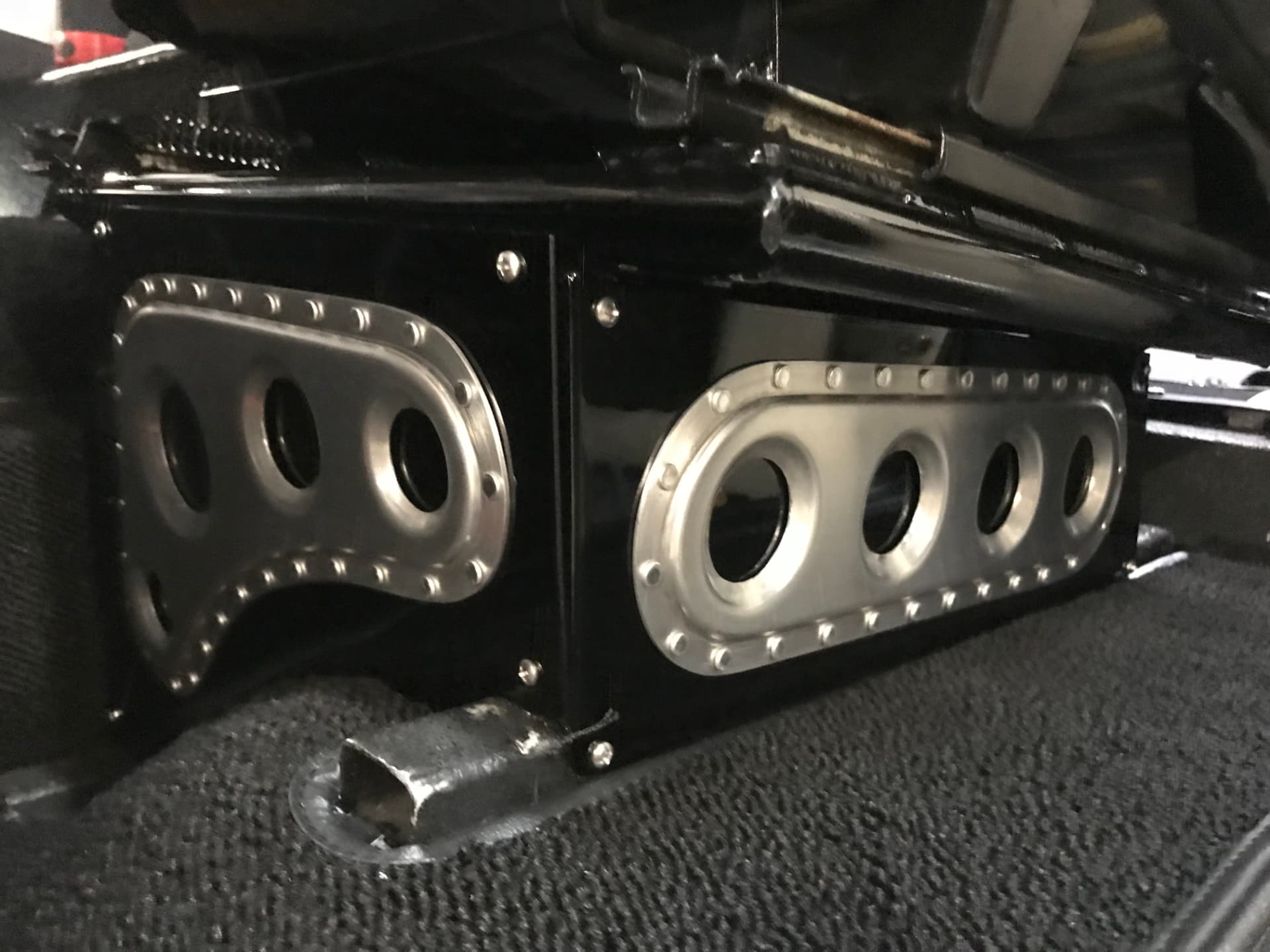 Restored seat base and fabricated interior panels