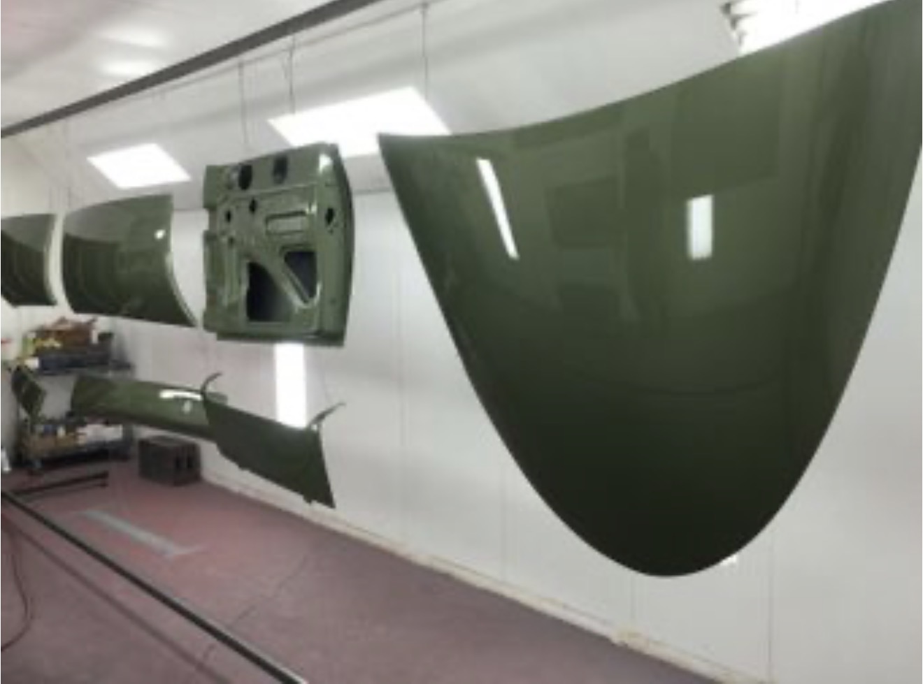 Davis Divan panels fresh from paint