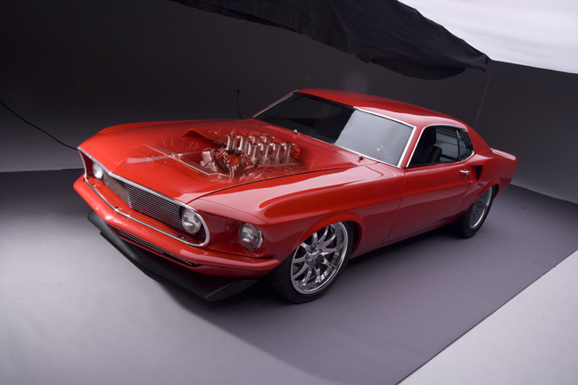 Hood off, stacks through the bodywork