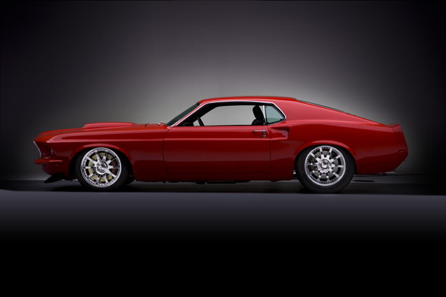 Full profile — chopped A-pillars and reworked roofline