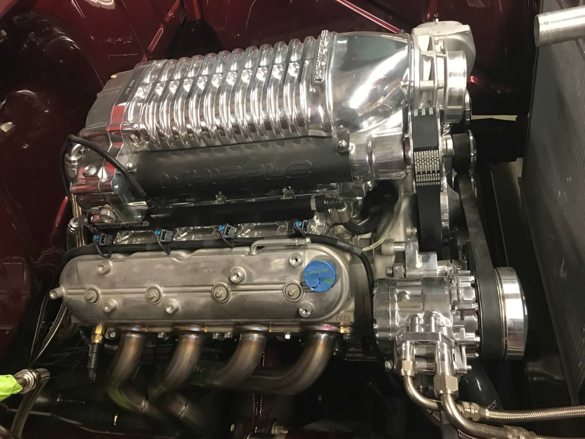 Polished Whipple supercharger detail