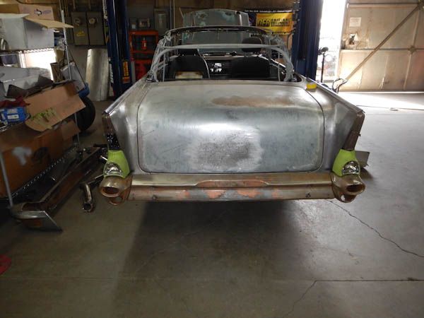 Rear body in bare metal with bumper fitted