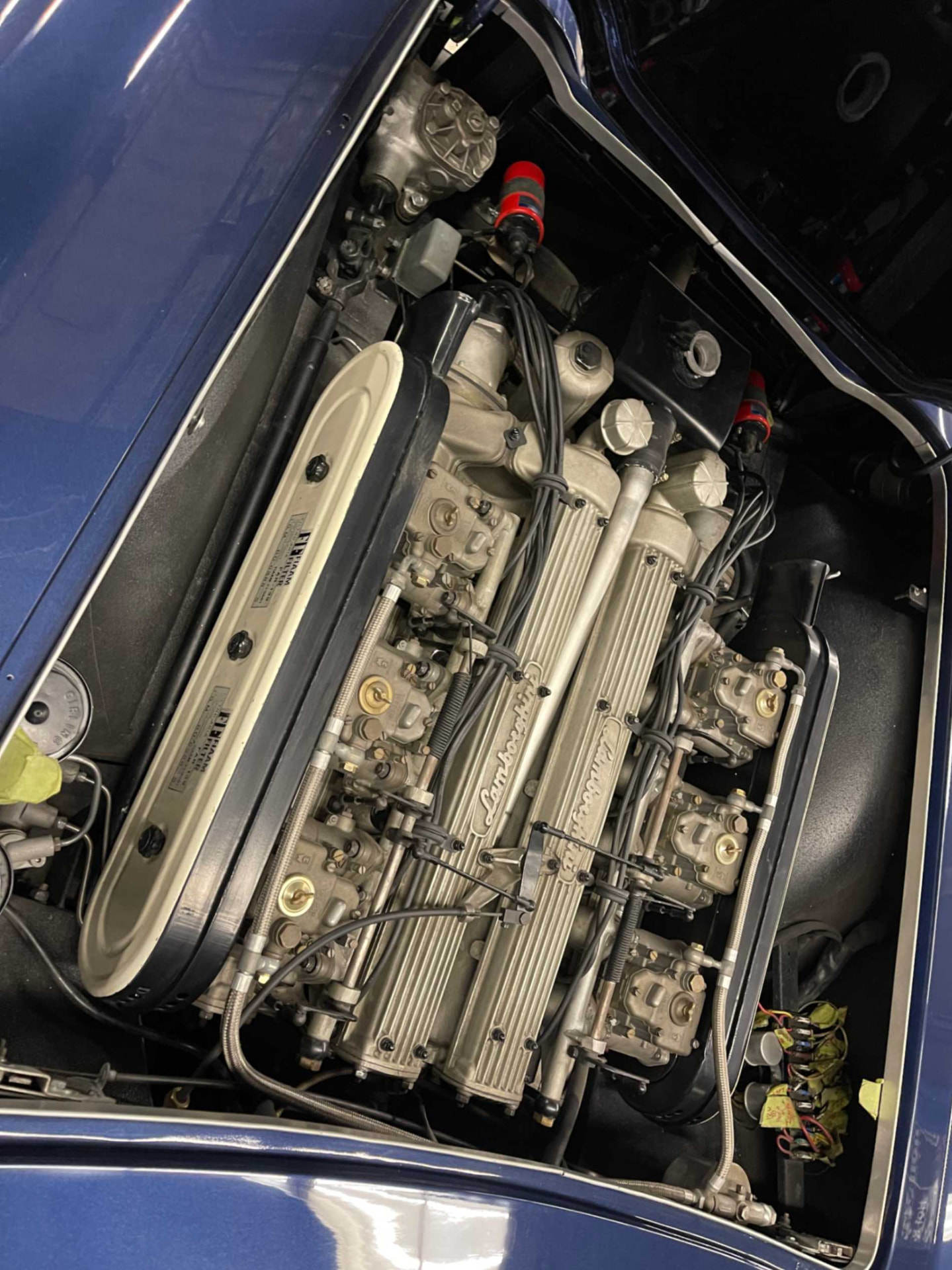 Restored V12 engine with six Weber carburetors