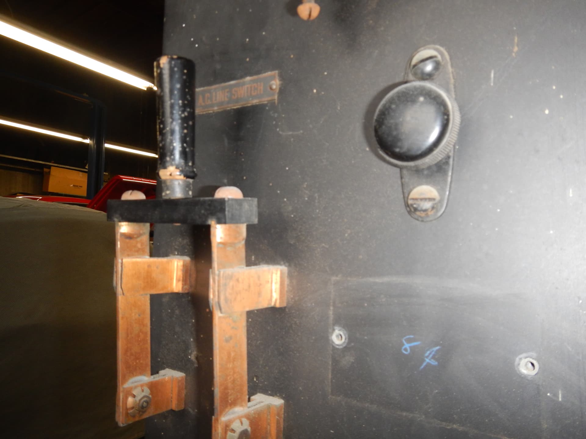 Original AC line switch and copper contacts