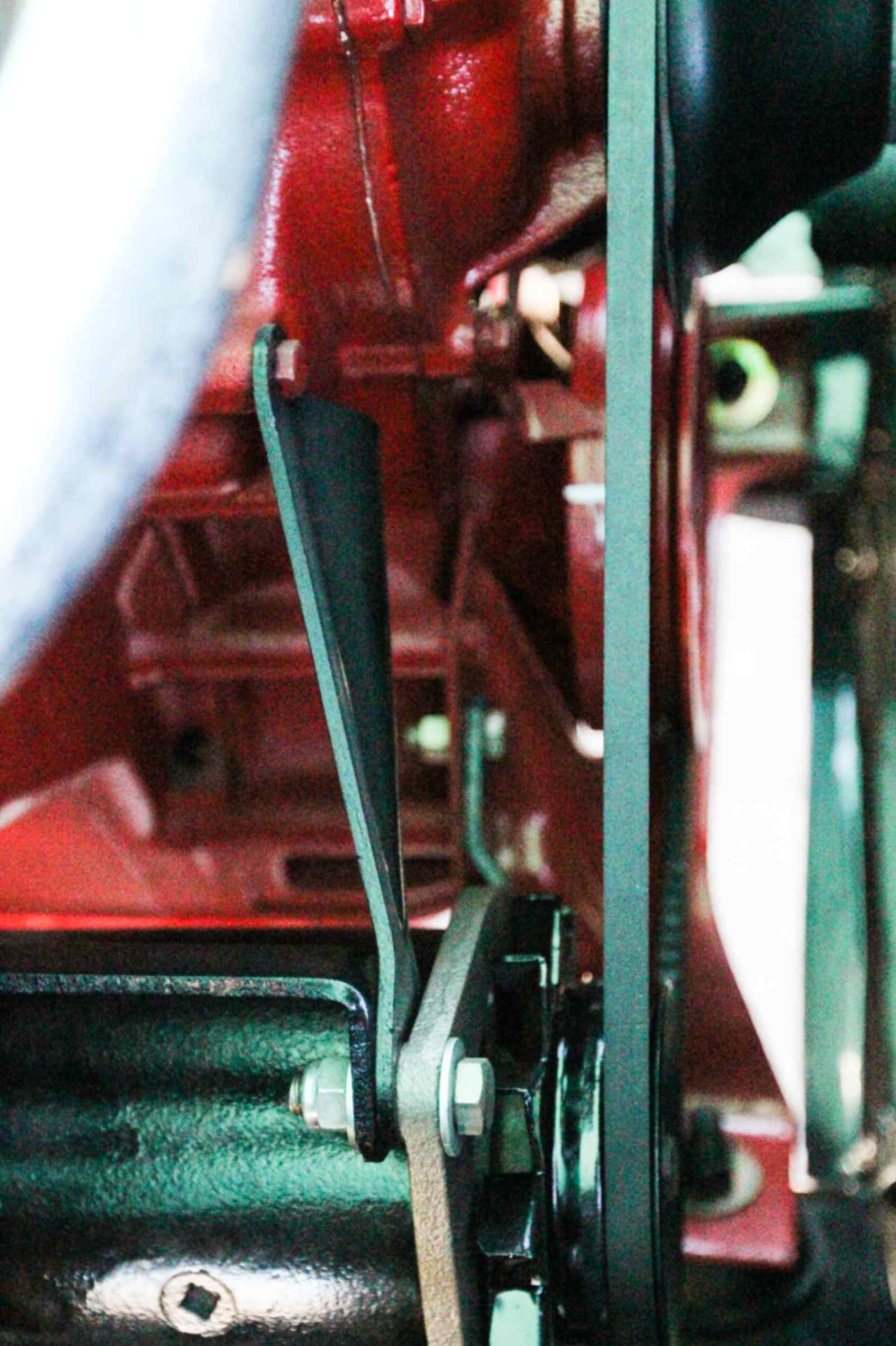 Engine accessory bracket, hardware, and drive belt detail