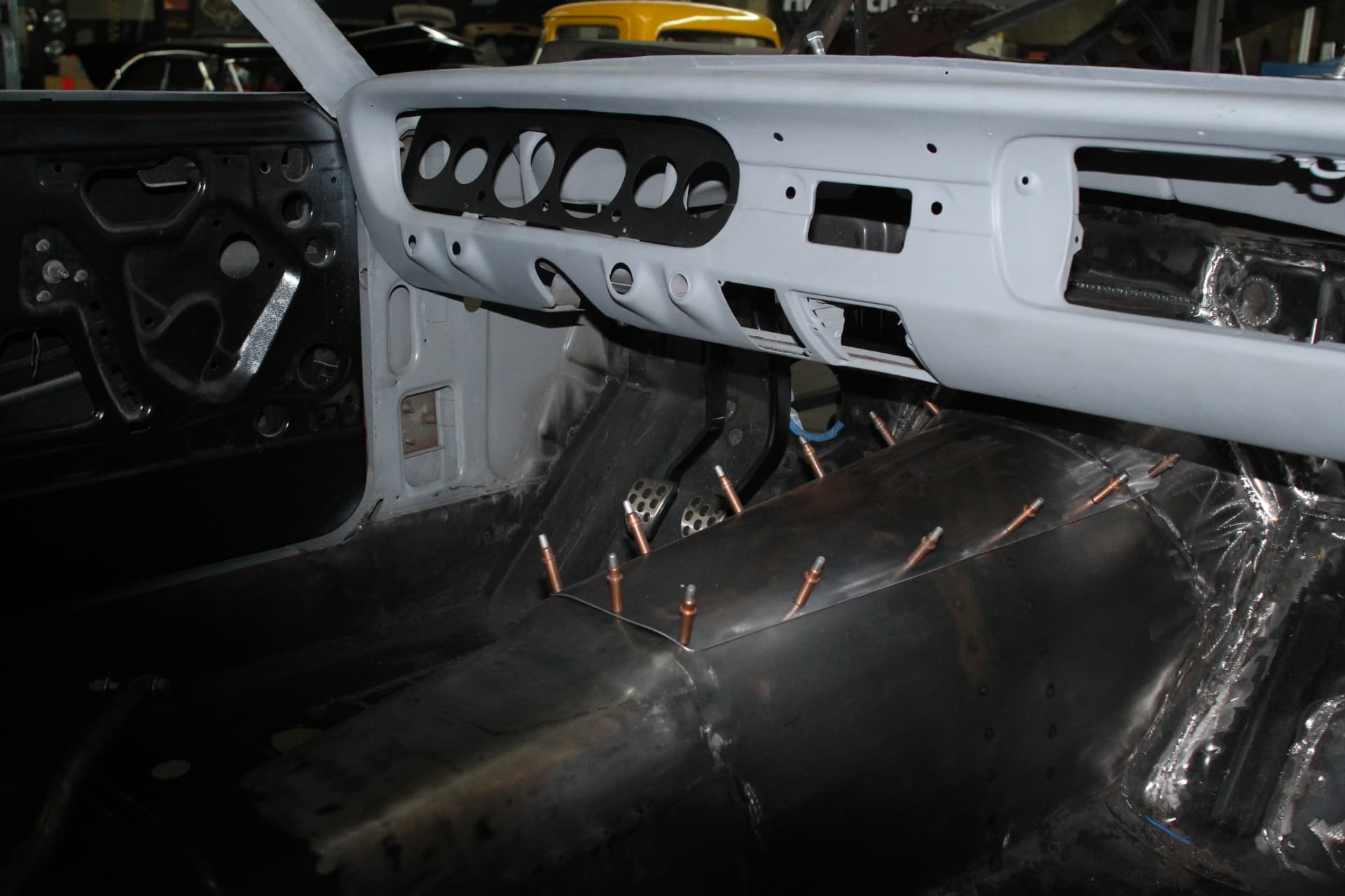 Custom dash and transmission tunnel fabrication