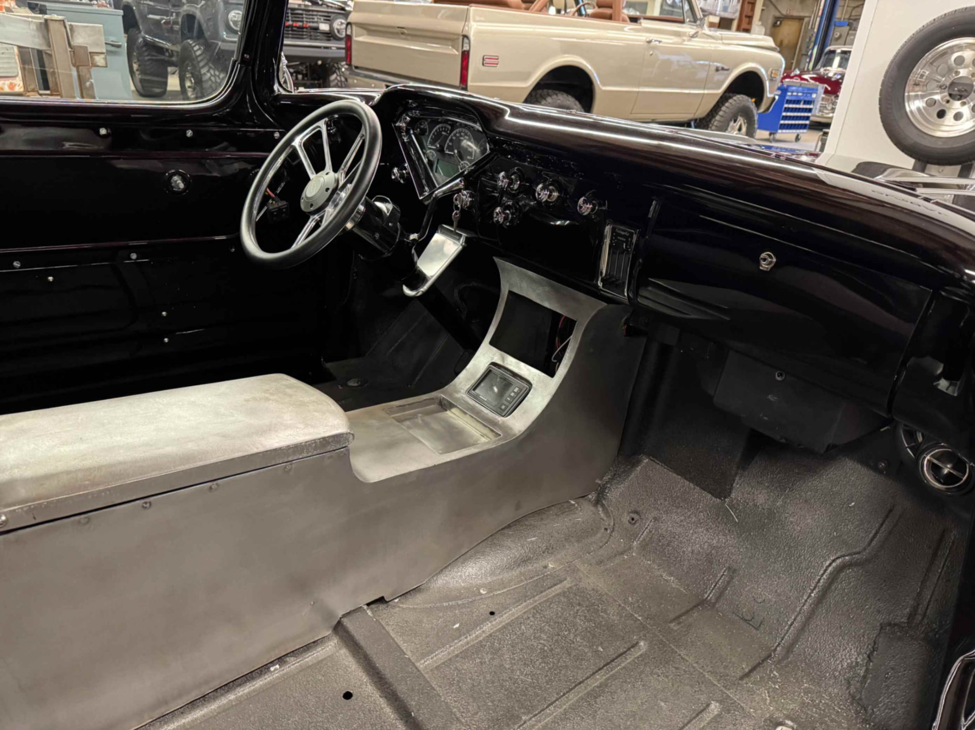 Interior with bench seat and custom dash