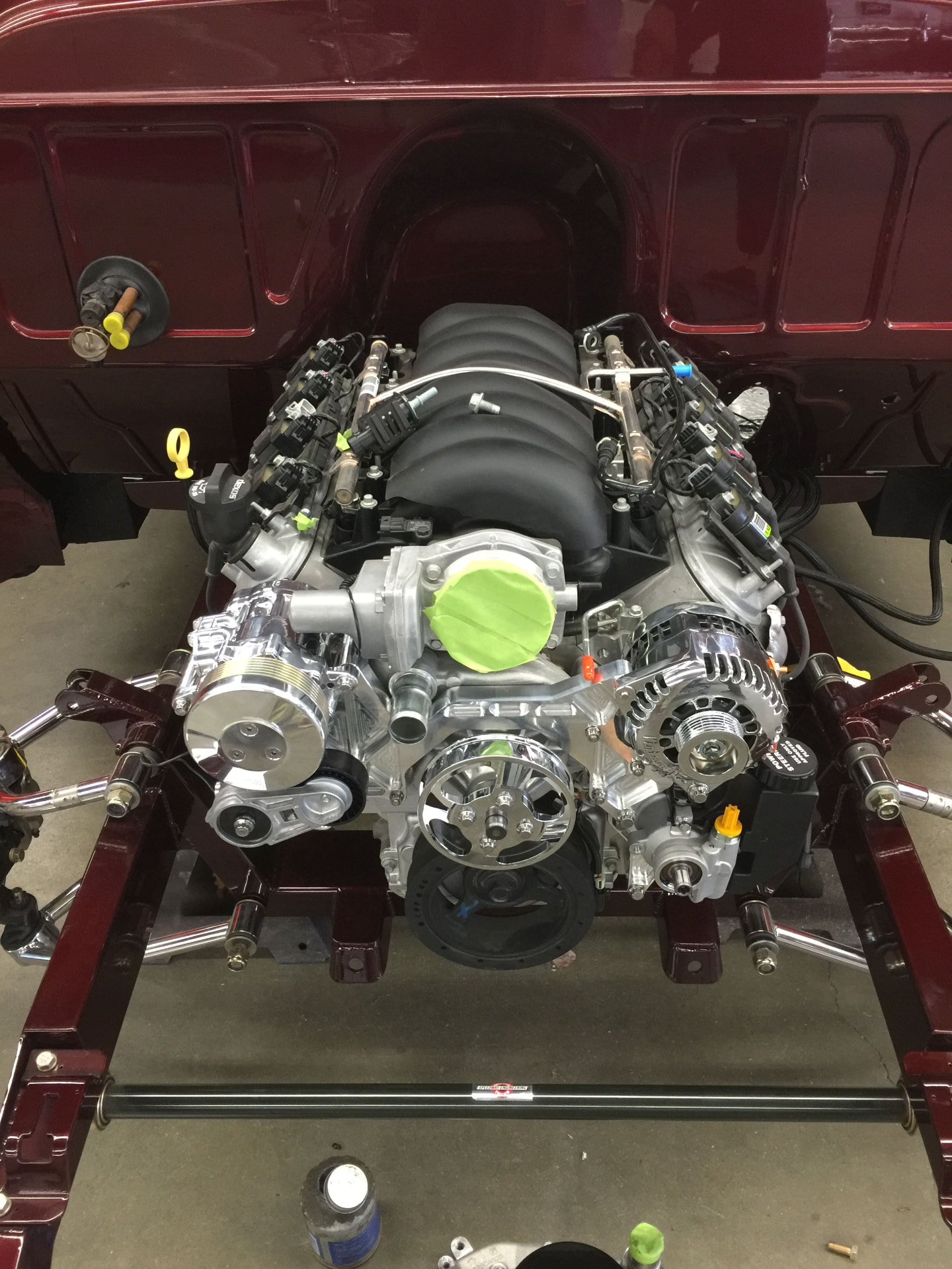 LS engine mounted on the chassis