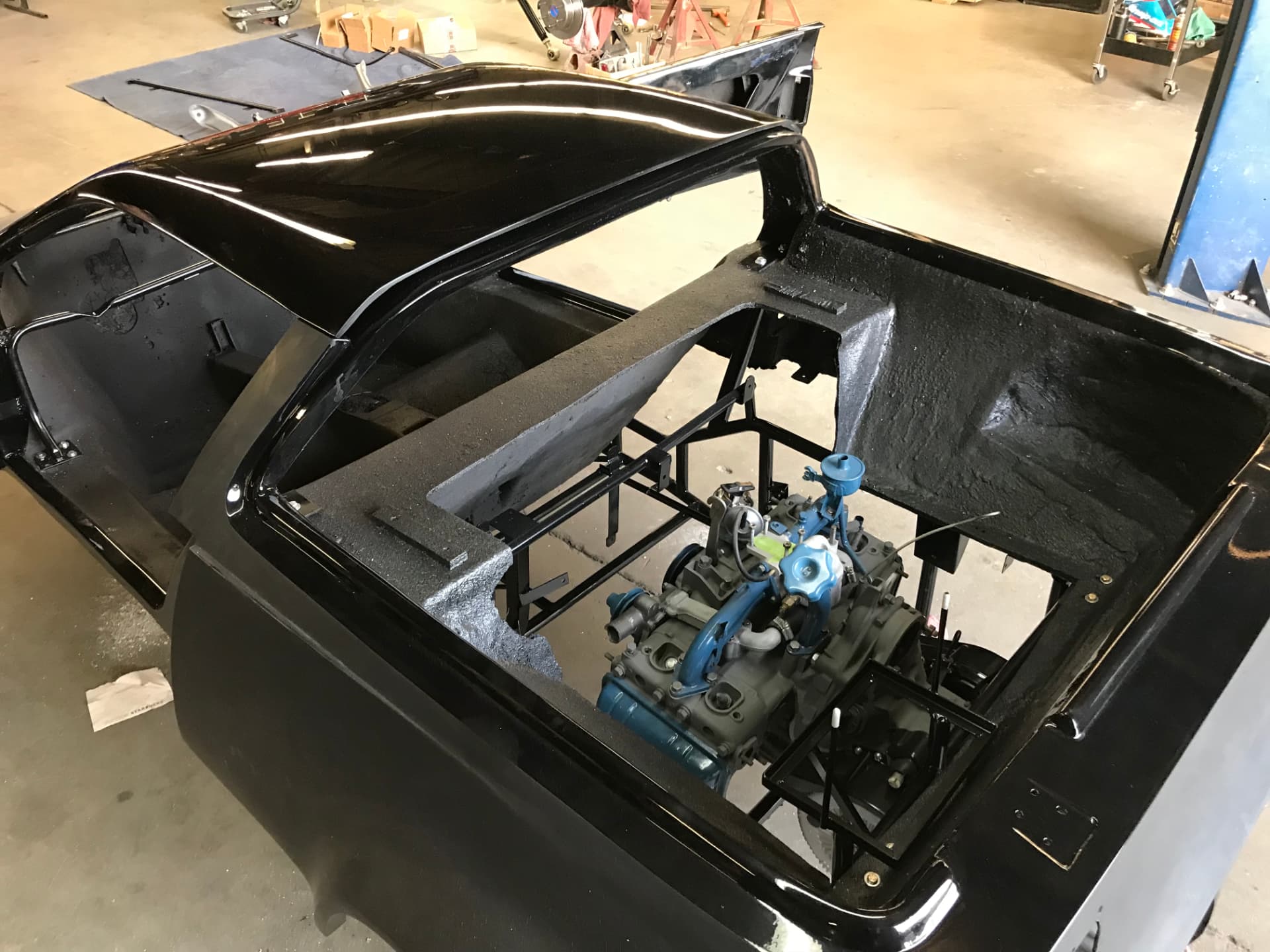 Engine and rear chassis assembly