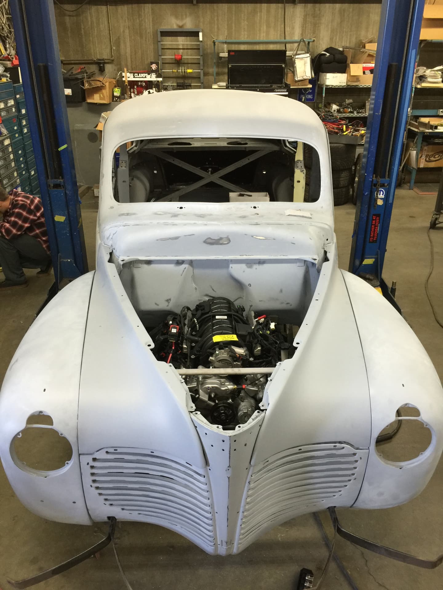 Engine installation during assembly