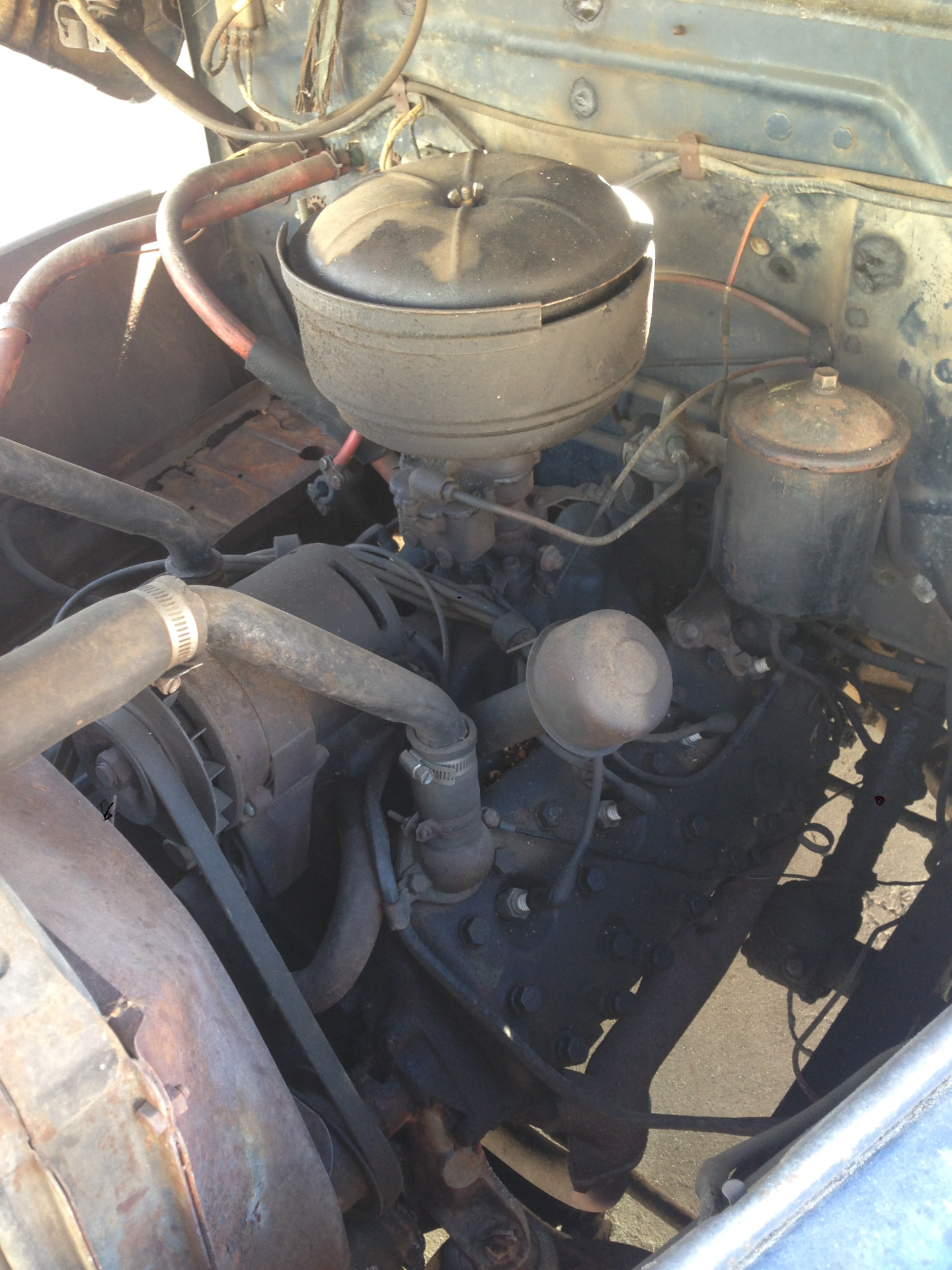 Original flathead engine before restoration