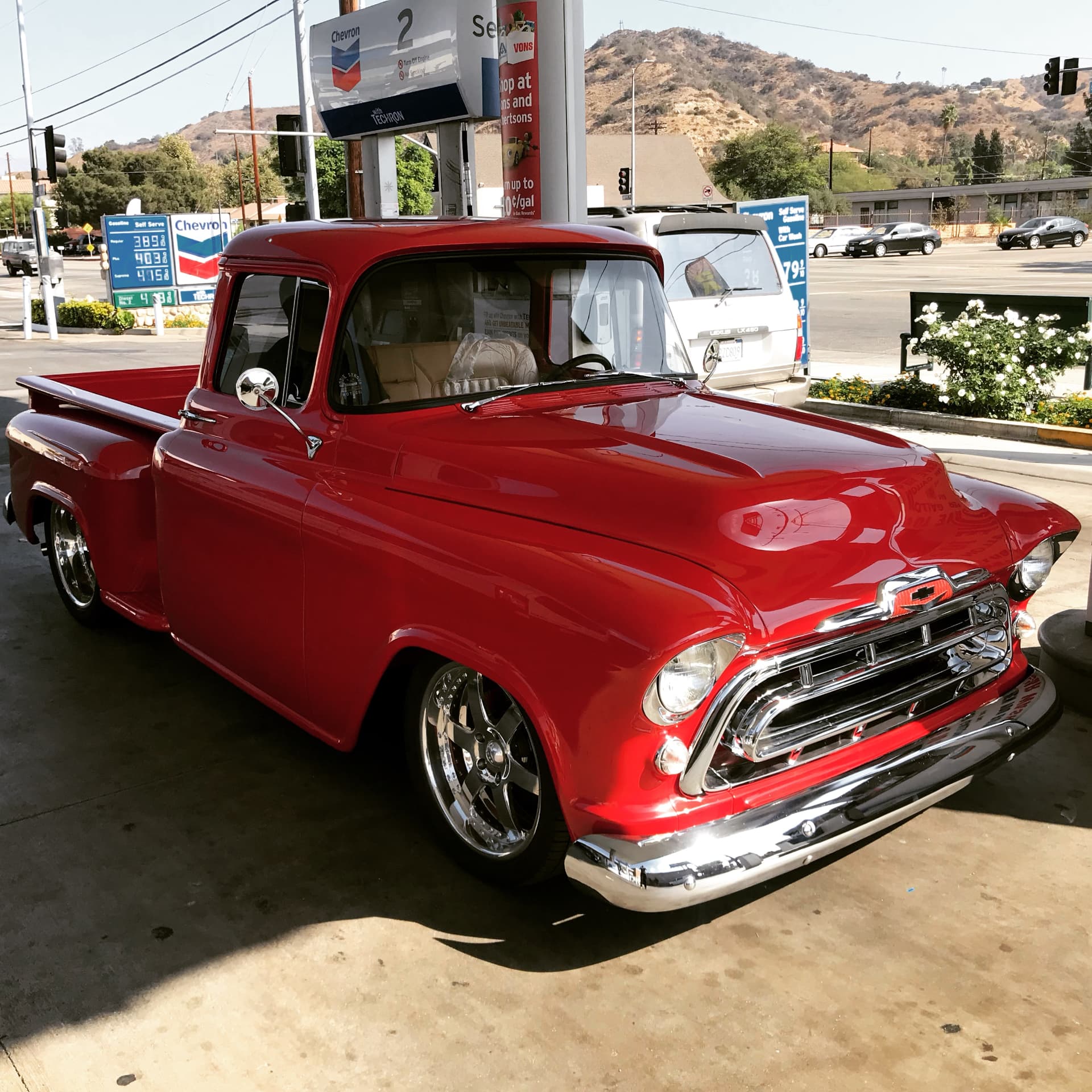 Taylor Lautner’s 1955 Chevy truck finished at the pump